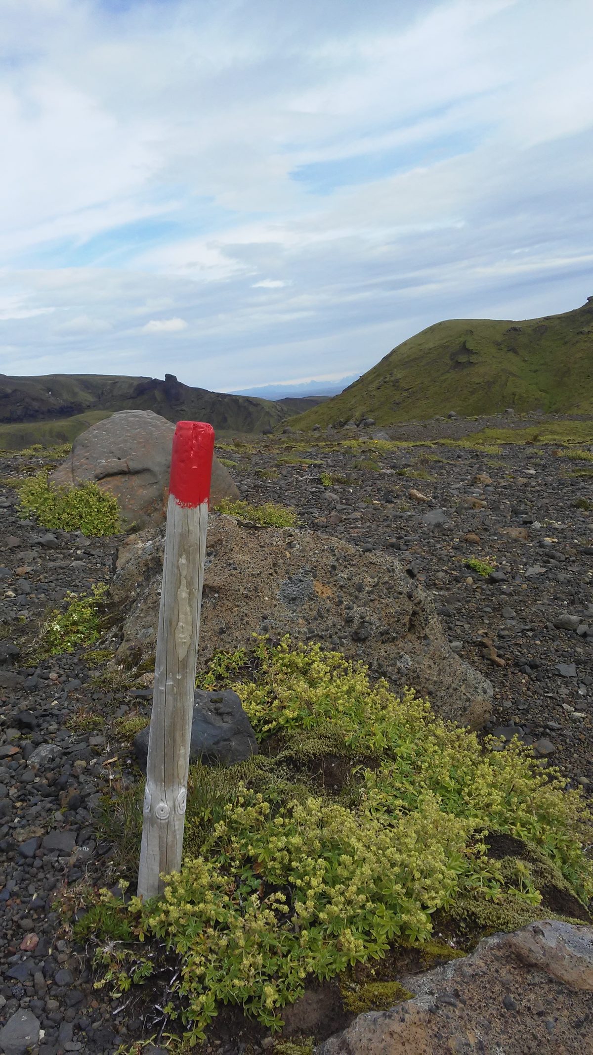 photo of trail marker in Iceland