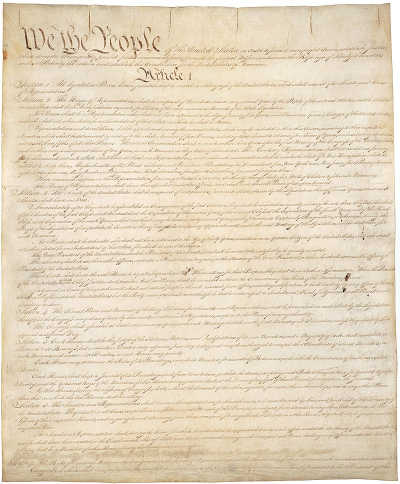 U.S. constitution first page