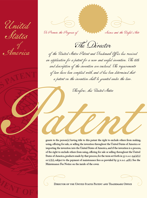 U.S. patent cover