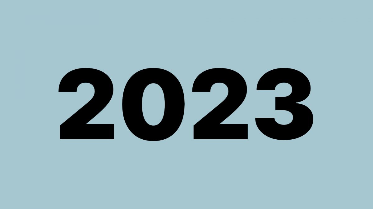 2023 graphic on blue background