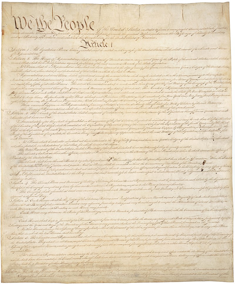 U.S. constitution first page