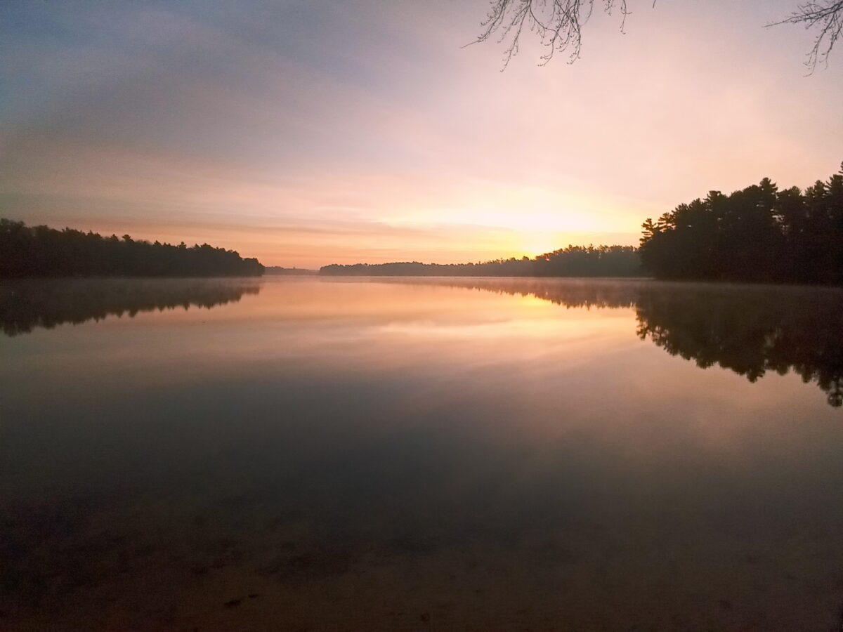 Photo of sunrise over lake in Wisconsin