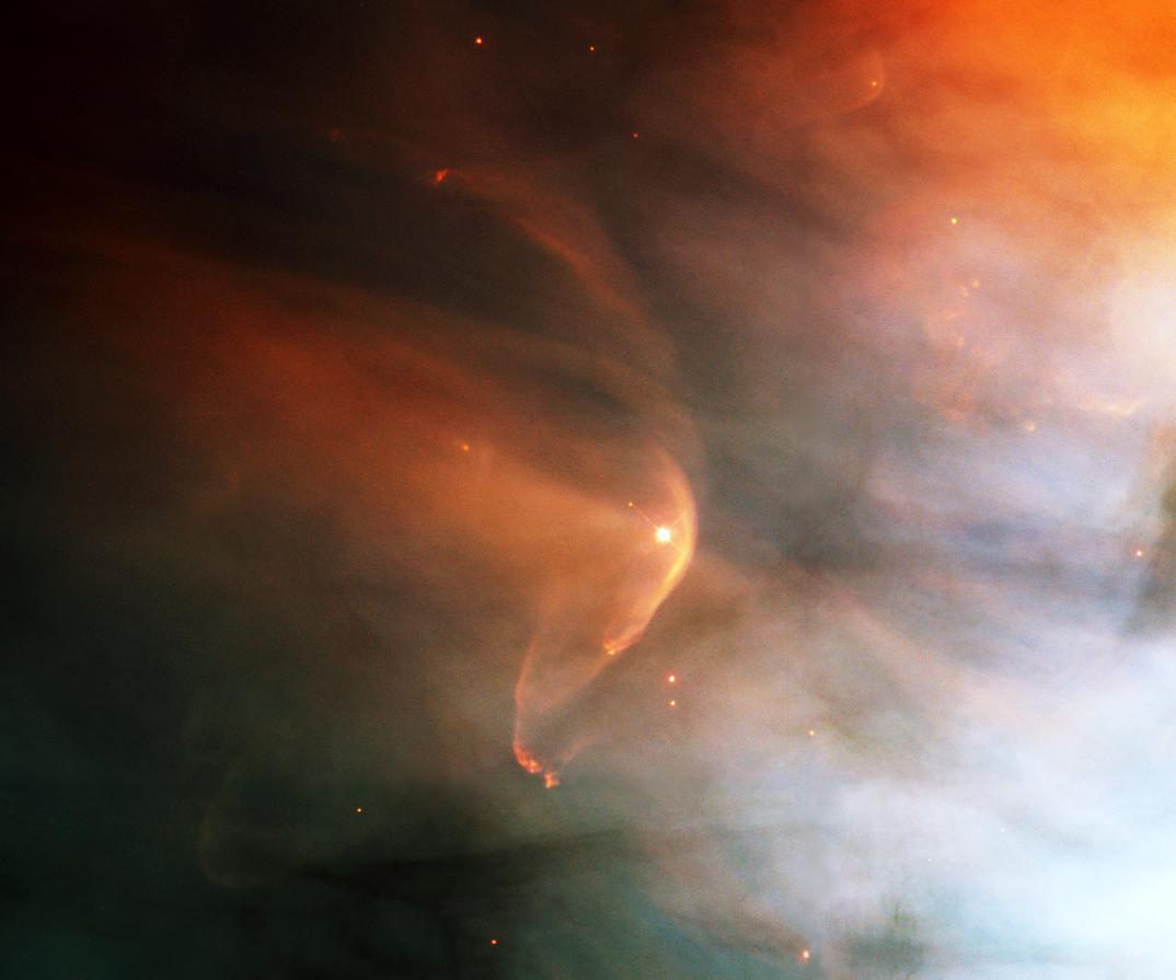 image of bow shock in Orion nebula