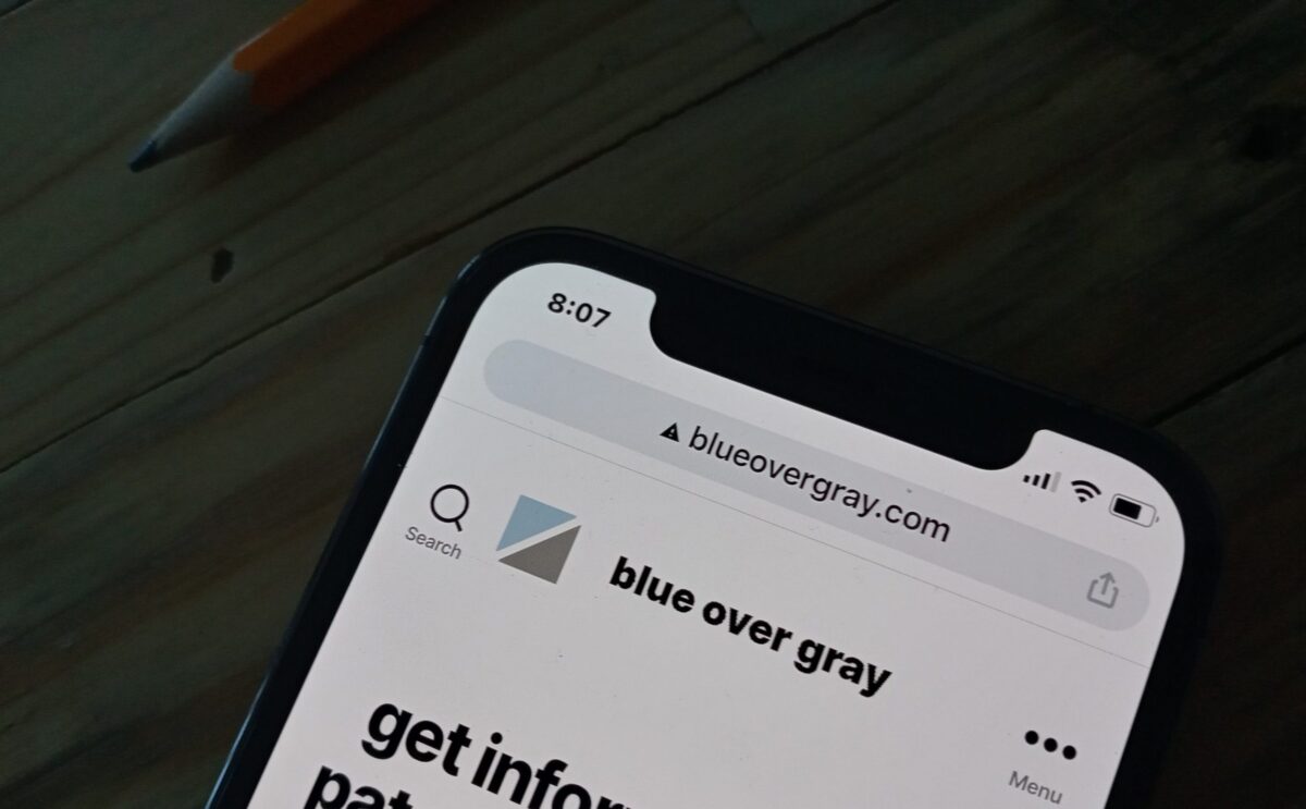 smartphone browser showing domain name